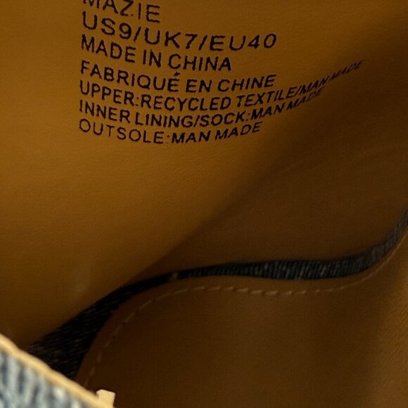 Shoe Dazzle Blue Denim Heels with Brown Strap - Picture 10 of 16